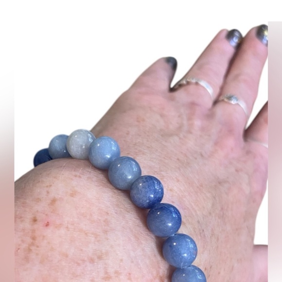 Blue Aventurine All Natural Crystal Stone Healing Properties Stretch Bracelet - Picture 9 of 9